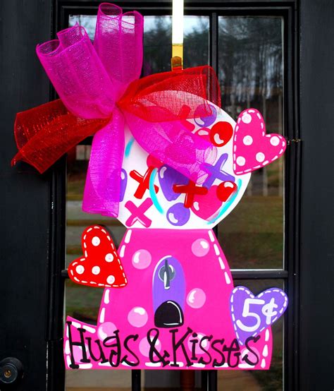 Valentine Door Hanger Valentine Decor Valentines Day Door Decor