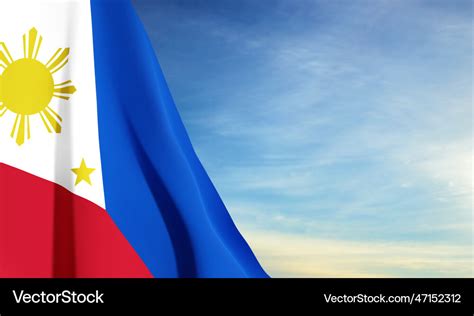 Philippines Flag On Background Of Sky Royalty Free Vector