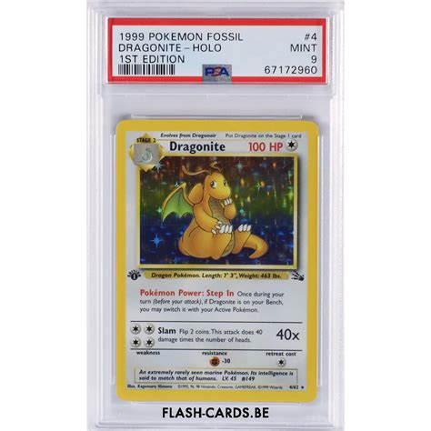 Fossil Dragonite PSA 9 Flash Cards