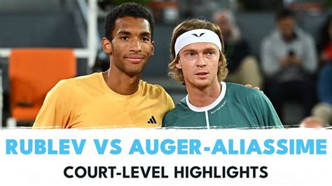 Andrey Rublev Vs Felix Auger Aliassime Court Level Highlights Madrid