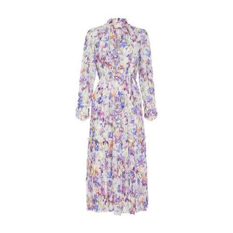 Zimmermann Tama Iris Print Midi Dress In Purple Lyst