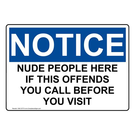 Osha Nude People Here If This Offends Sign One