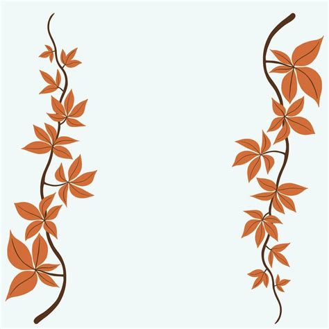 Floral Ivy Drawing Decorative Ornament Flat Design Vector Art