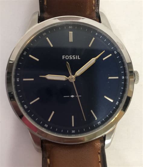 Fossil Fs The Minimalist Three Hand Leather Watch Light Brown Ebay