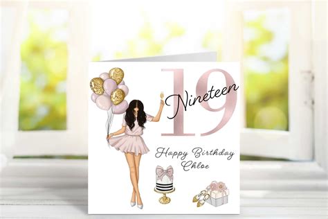 19th Birthday Card for Her Personalised Birthday Card 19th - Etsy