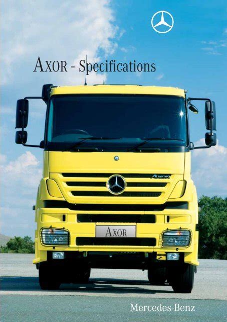 AXOR Specifications 1652 KB PDF Mercedes Benz South Africa