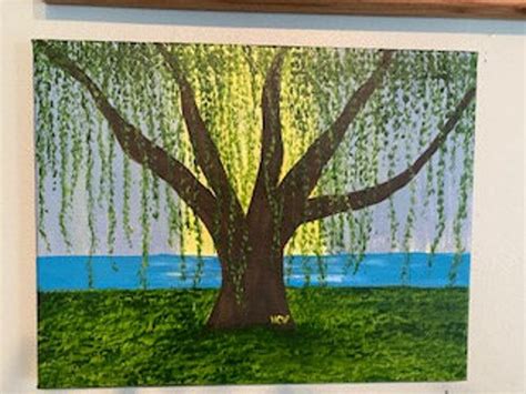 Weeping Willow Tree Acrylic Painting 11x14 | Etsy