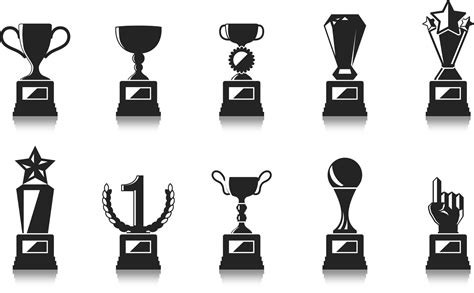 Gold Trophy Cup Icon Set 8080209 Vector Art At Vecteezy