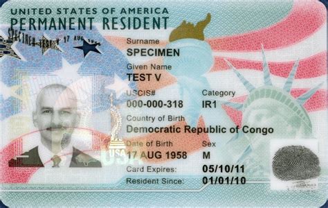 Sample Green Card