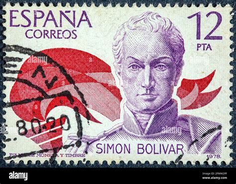 Spain Circa A Stamp Printed In Spain Shows A Portrait Of Simon