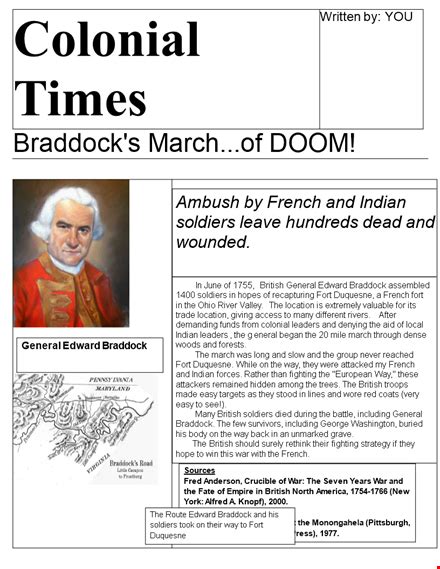 Colonial Newspaper Template