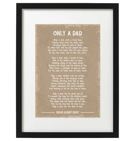 Edgar Albert Guest Only A Dad Poem Art Print Etsy UK