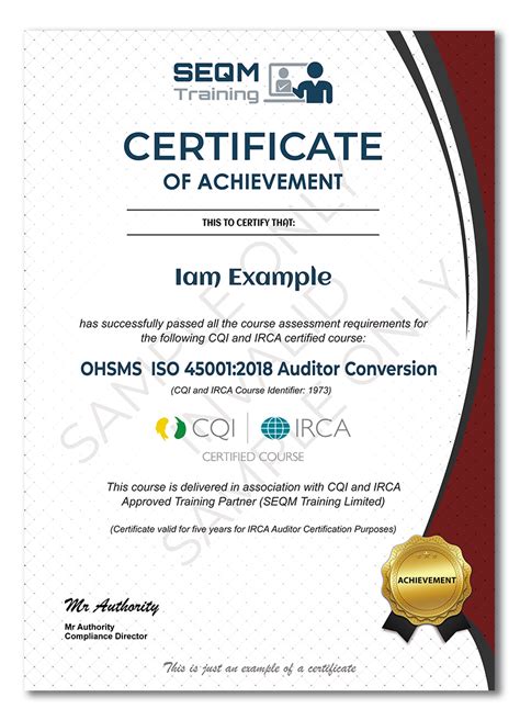 Iso 45001 Auditor Conversion Course Cqi And Irca Certified Training