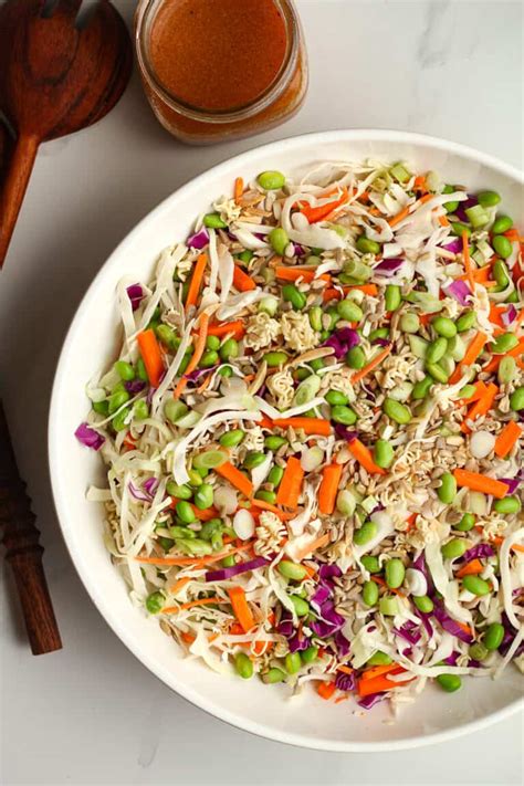 Crunchy Asian Cabbage Salad With Ramen Noodles Suebee Homemaker