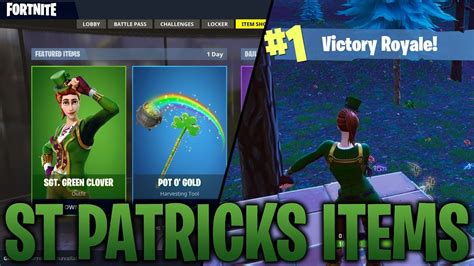 NEW ST PATRICKS DAY SKINS ITEMS Fortnite Battle Royale St Patricks