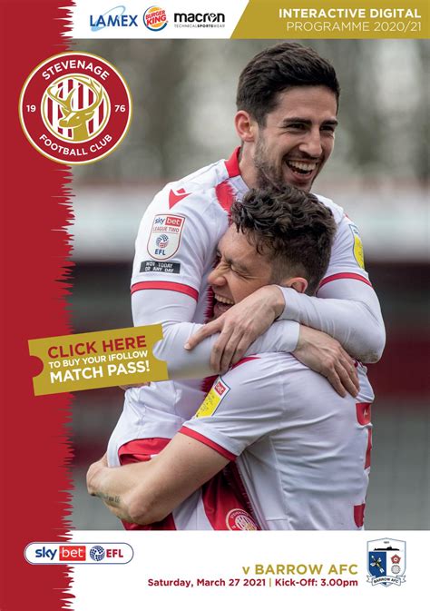 Stevenage Fc V Barrow Afc By Hashtag Digital Media Issuu