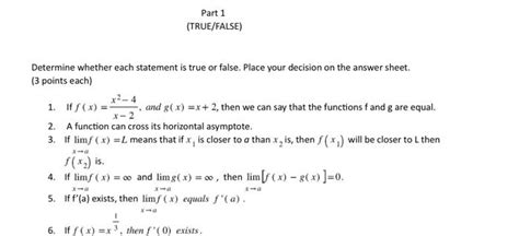 Solved Determine Whether Each Statement Is True Or False