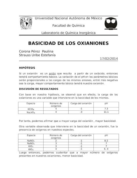 DOCX Práctica 8 Basicidad de Los Oxianiones DOKUMEN TIPS