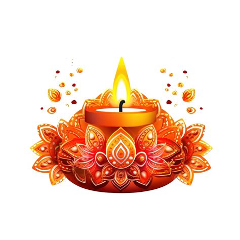 Happy Diwali Diya Candle And Lantern Design Festival Of Lights Theme