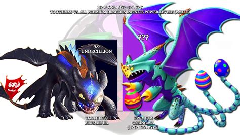 Toothless Vs All Premium Dragons Infinite Power Levels Part 2 Httyd Dragons Rise Of Berk