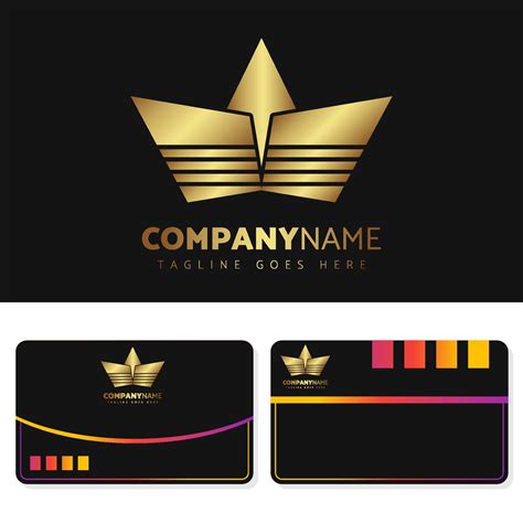 Luxury And Elegant Gold Logo Illustration Design With Business Card