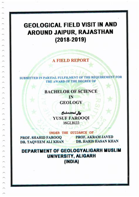 (PDF) Geological Field Visit in and around Jaipur, Rajasthan - Field Report