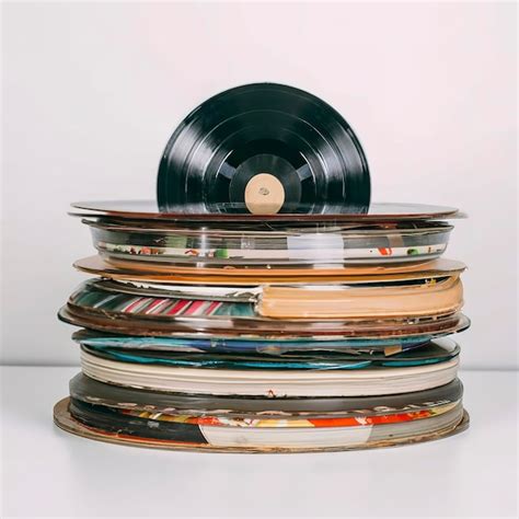 Premium Photo Pile Of Old Vinyl Records Isolated On White Background