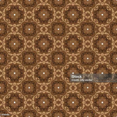 Motif Bunga Unik Dengan Desain Warna Cokelat Elegan Pada Batik Jawa