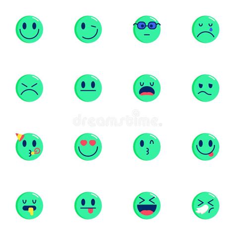 Insieme Dei Emoticons Grande Raccolta Con Differenti Espressioni