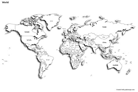 Sample Maps For World Black White Shadowy Map Maker Mural Kim