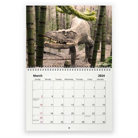 Dinosaurio Calendario mural 2024 Etsy México