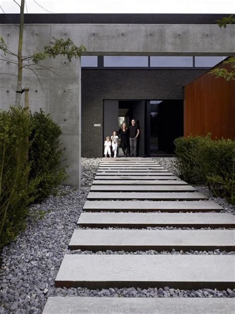 Concrete Facade House Entrance House Exterior House Front