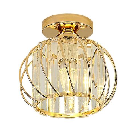 Yansun In Light Modern Gold Semi Flush Mount Ceiling Light