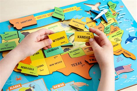 United States Map, USA Map Puzzle for Kids, Montessori Toys, Gifts for ...