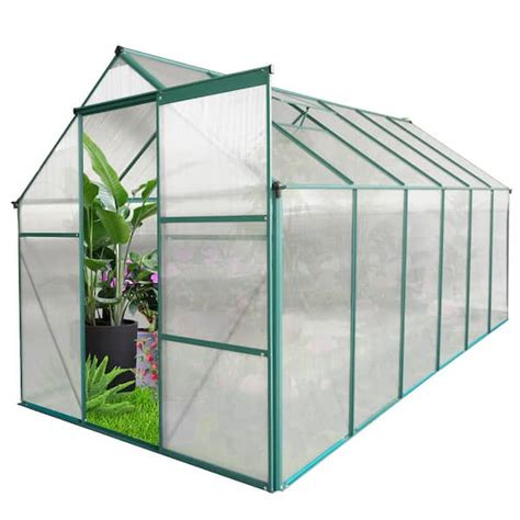 6 Ft X 12 Ft Outdoor Polycarbonate Greenhouse Raised Base And Anchor