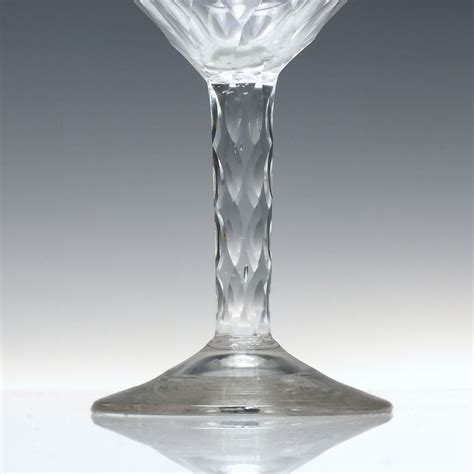 Large 18th Century Engraved Facet Cut Glass Goblet C1790 Dm Wine Glasses Exhibit Antiques