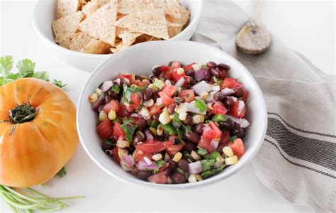 Black Bean Salsa Heirloom Tomato Grilled Corn Plant Based Recipe