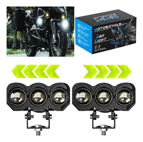 2pcs Faros Luces Led Lupa 2 Colors Alta baja Para Auto Moto Envío gratis