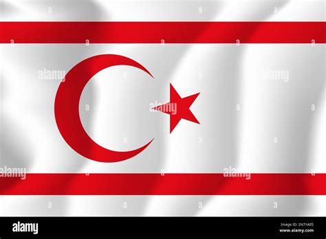 The Turkish Republic Of Northern Cyprus Waved Flag Illustration Vector