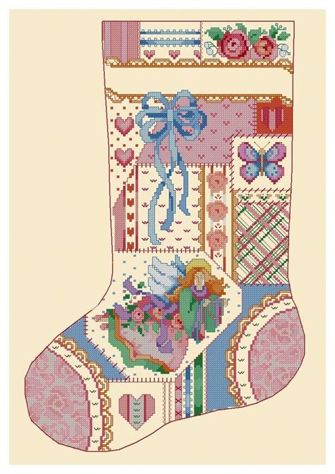 Christmas Stocking Cross Stitch Pattern Colorful Art Diy Etsy