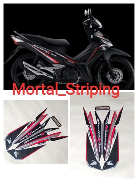 Sticker Set Stripping List Motor Supra X Fi Tahun Fi Hitam