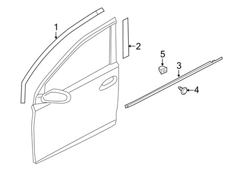 Kia Rio Door Window Belt Weatherstrip Left Front 822101w001 Kia