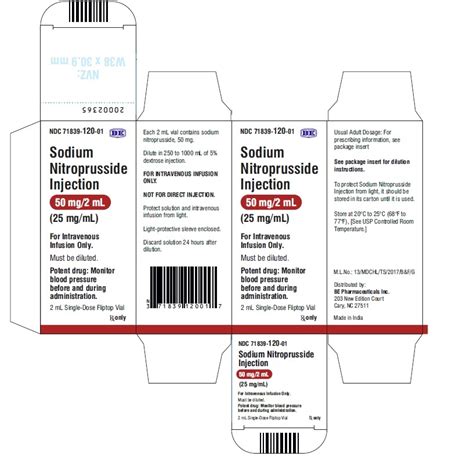 Sodium Nitroprusside Injection Rx Only