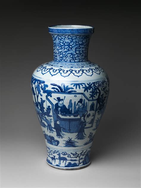 Vase With Poet Zhou Dunyi China Ming Dynasty 13681644 Wanli