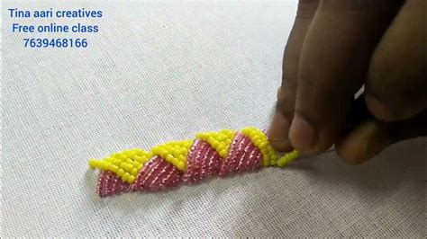 Class 14 Embossed Double Colour Load Stitch Using Sugar Bead Aari