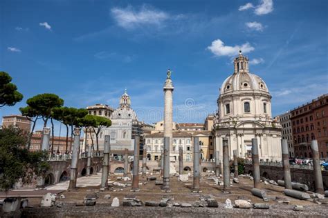 Forum of Trajan and Trajan S Column Stock Photo - Image of column ...