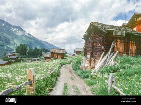 Swiss chalet, cabin in the Swiss Alps Switzerland Stock Photo - Alamy