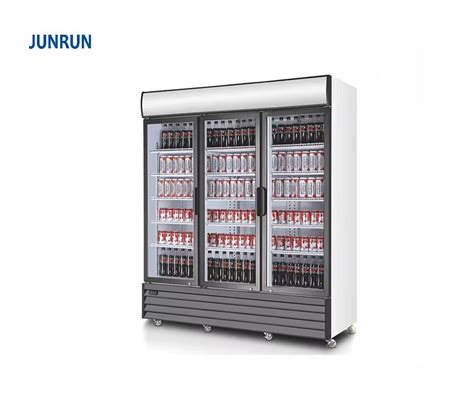 Junrun Price Commercial Vertical Cooler Refrigerator Glass Door Display