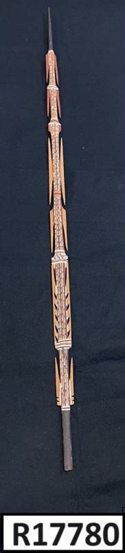 Indigenous decorated wooden spear; Before 1950; R17780 | eHive