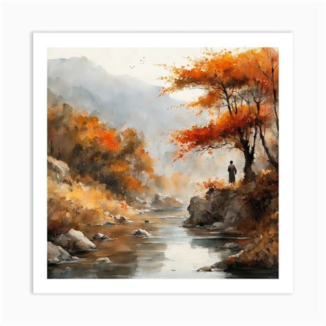 Japanese Landscape Painting (298) Art Print by 1xMerch - Fy